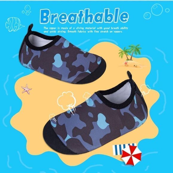 Toddler Blue Camouflage Quick Dry Water Shoes Beach Pool Camping - Picture 9 of 10